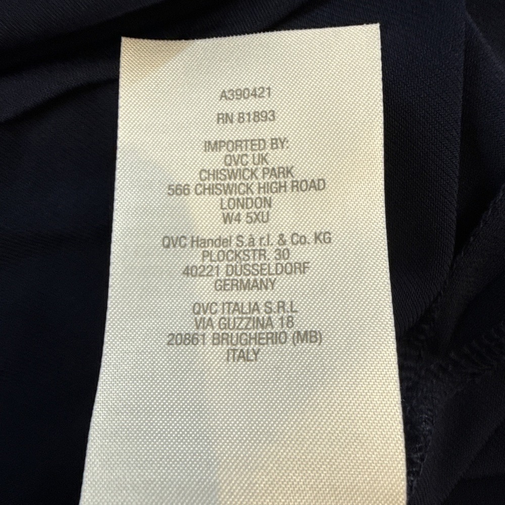 Susan Graver Modern Essentials Blouse,  Plus Size 1X, 3/4 Sleeves, Navy Blue - Picture 7 of 7